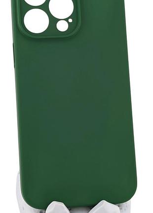 Чохол silicone case box для apple iphone 15 pro max бампер soft touch з мікрофіброю зелений (без лого)
