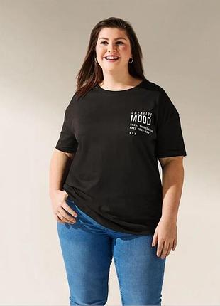 Футболка женская хлопковая свободного кроя esmara, xl, xxl