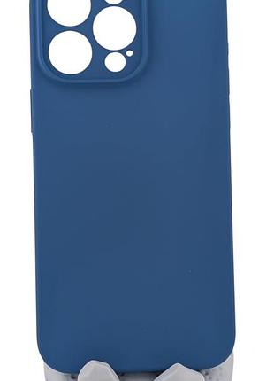 Чехол silicone case box для apple iphone 15 pro max бампер soft touch с микрофиброй синий (без лого)