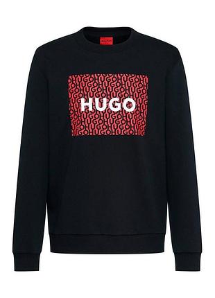 Брендовий світшот hugo boss dalker logo оригінал xxl чорний
