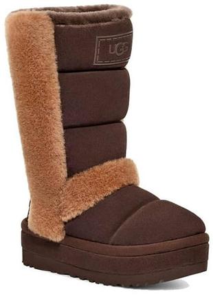 Модель жіночих чобіт ugg classic chillapeak tall boot у темно-коричневому відтінку burnt cedar.розмір: 38