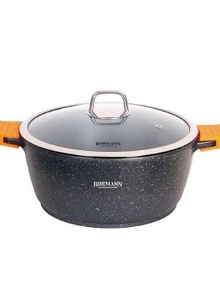 Кастрюля bohmann 5,8 литра с мраморным покрытием bh-7350-28