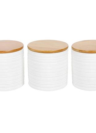 Набор керамических банок bonadi линии 304-904 3 шт 550 мл белый (3981)