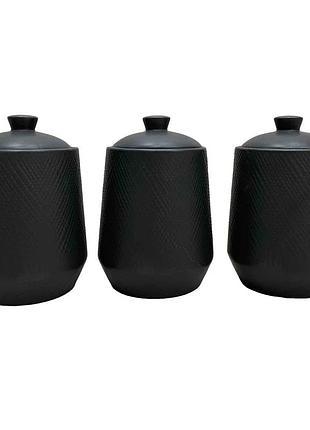 Набор керамических емкостей 3 шт maestro mr-20001-03 black