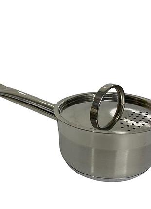 Ковш из нержавеющей стали с крышкой 0,75л maestro mr-3511-14s