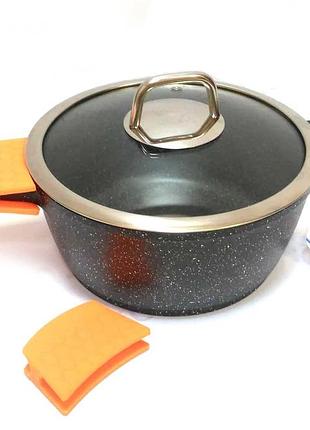 Кастрюля bohmann 5 литров с мраморным покрытием bh-7350-26