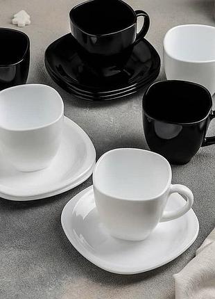 Набір чайний luminarc carine black/white 220 мл 12 предметів 2371d lum
