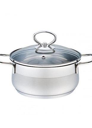 Кастрюля из нержавеющей стали со стеклянной крышкой 10 л maestro mr-3508-30