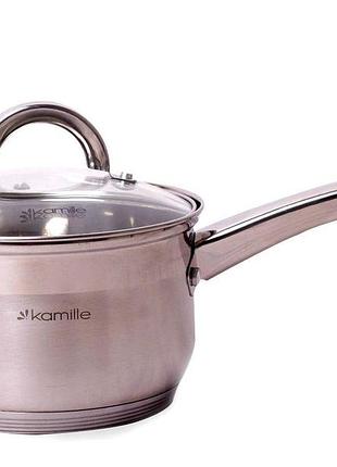 Ківш 2 літри з нержавіючої сталі з кришкою kamille km-4227