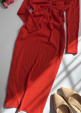 Сукня міді жіноча h&m  в рубчик 6
