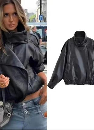 Куртка жіноча zara осіння чорна, розмір m/s