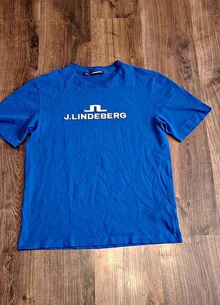 Чоловіча унікальна футболка j.lindeberg з великим лого оригінал