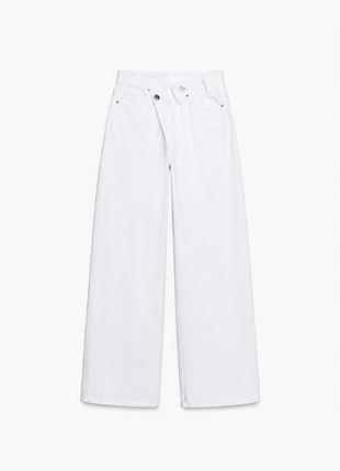 Білі джинси zara розмір 40, широкі з високою посадкою