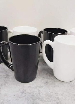 Набір кухлів 320 мл new morning black white 6 шт luminarc p8858/q0156