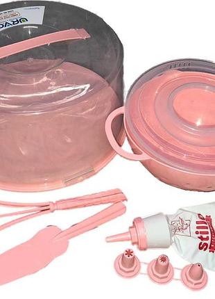 Тортівниця + набір кондитерський urve irak plastik ur-3033