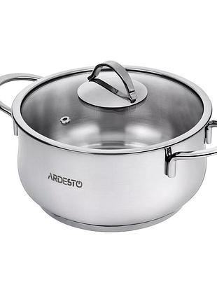Кастрюля ardesto ar0743s black mars из нержавеющей стали 4,3 л стальной (11430)