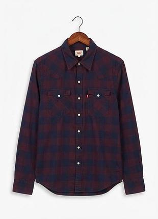 Фланелева сорочка levi's western вінтаж оригінальна s-m в клітинку