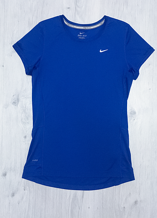 Nike dri-fit женская синяя спортивная футболка для бега оригинал