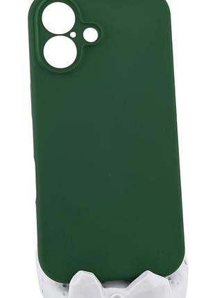 Чехол silicone case box для apple iphone 16 бампер с микрофиброй зеленый (без лого)