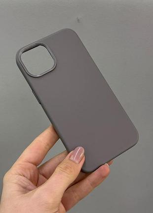 Противоударный кожаный чехол magsafe для iphone 13, премиальный кожаный чехол для айфон 13 (серый)