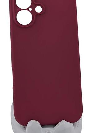 Чехол silicone case box для apple iphone 16 бампер с микрофиброй бордовый (без лого)