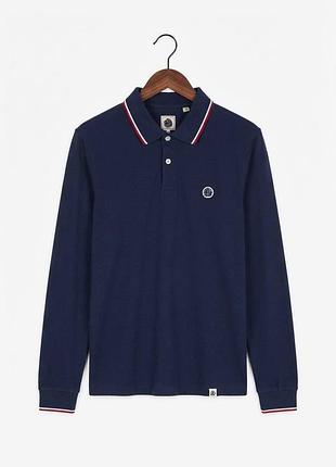 Лонгслів-поло pretty green long оригінал polo s сине