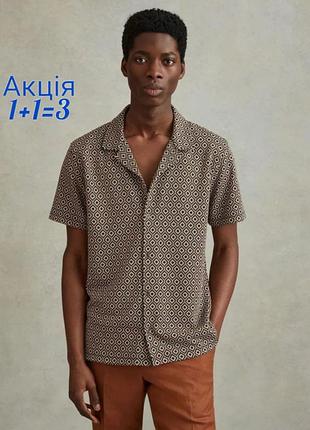 Сорочка reiss multi grove jacquard cuban collar shirt теніска
