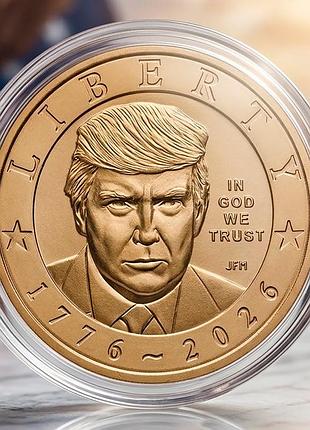 Памятная монета 250 лет независимости сша дональд трамп 1 доллар сша 2026