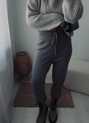 Теплые вязаные брюки zara