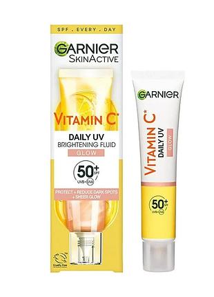 Солнцезащитный дневной флюид для лица garnier skin naturals vitamin c daily uv glow spf 50 + с витамином с, 40 мл