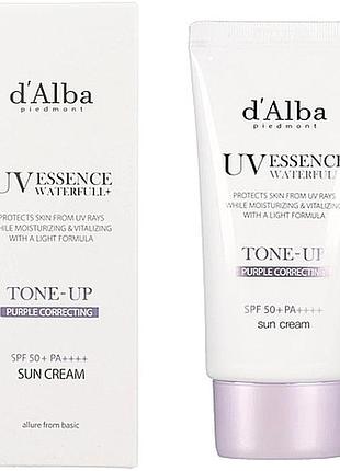 Коригувальний сонцезахисний крем з ефектом сяйва d'alba waterfull tone-up sunscreen spf 50+, 50 мл