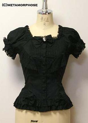 Блуза от японского бренда metamorphose temps de fille «round neck switching short sleeve blouse»