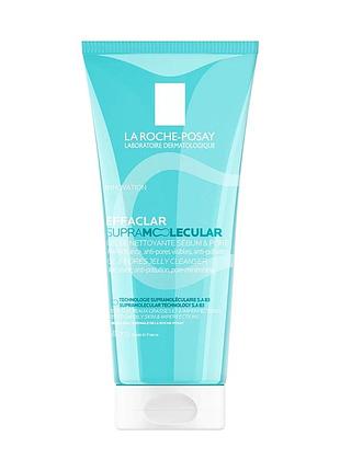 Очищающий гель-желе против жирного блеска и расширенных пор la roche-posay effaclar supramolecular oil & pores jelly cleanser