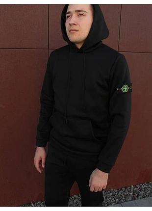 Комплект stone island на флісі зима,худі та штани