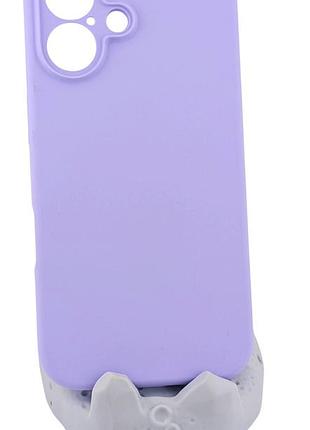 Чехол silicone case box для apple iphone 16 бампер с микрофиброй сиреневый (без лого)
