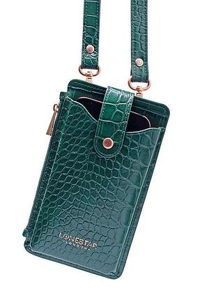Сумка lonestar london alya phone case bag leather rain forest green