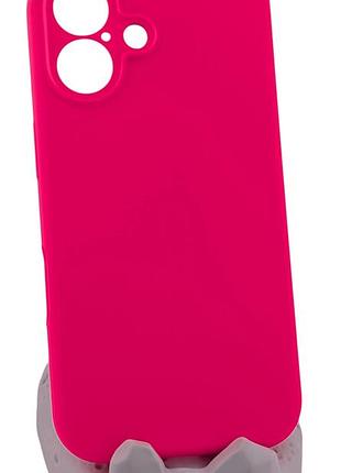 Чехол silicone case box для apple iphone 16 бампер с микрофиброй розовый (без лого)