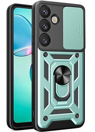 Чехол fiji camera defence для samsung galaxy s26 (s942) бампер с защитой камеры и подставкой green