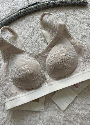 Молочний мереживний топ-бюстгальтер без кісточок, модель anita care essentials lace