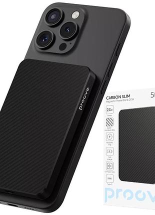 Карбоновий магнітний power bank proove carbon slim magsafe 5000mah 20w