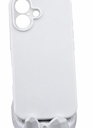 Чехол silicone case box для apple iphone 16 бампер с микрофиброй белый (без лого)