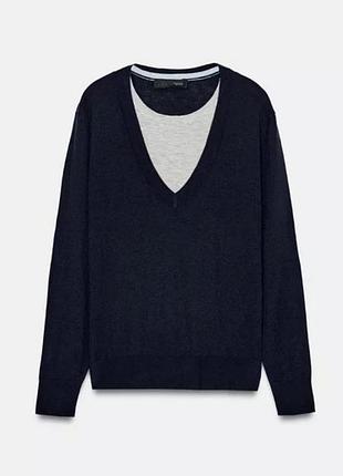 Джемпер зі вставкою з додаванням вовни zara