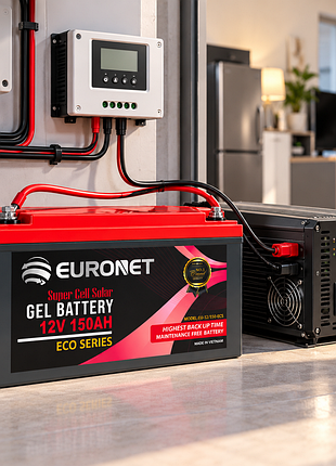 Аккумулятор vipeuronet 12v 150ah eco series / гелевий аккумулятор для сонячних енергосистем, систем резервного живлення