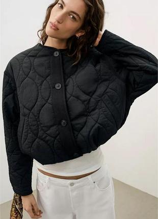 Куртка жіноча zara стьобана чорна l