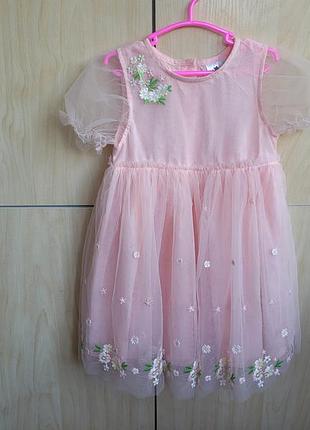 Платье с вышивкой so cute на 2-3 года