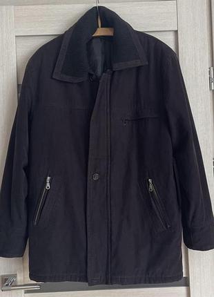 Чорна зимова чоловіча велюрова курточка , 42/xl/50 розміру