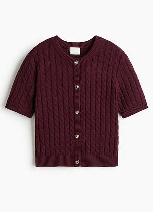 Жіночий кардиган бордовий з коротким рукавом h&m