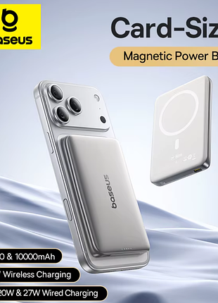 Baseus picogo power bank ultra slim 27w 5000mah компактный магнитный павербанк для смартфонов iphone и samsung