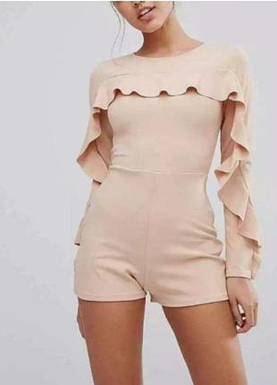 Жіночий комбінезон missguided з довгими рукавами, бежевий