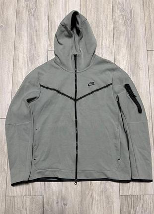 Толстовка чоловіча nike nsw tech fleece hoodie olive cu4489-330